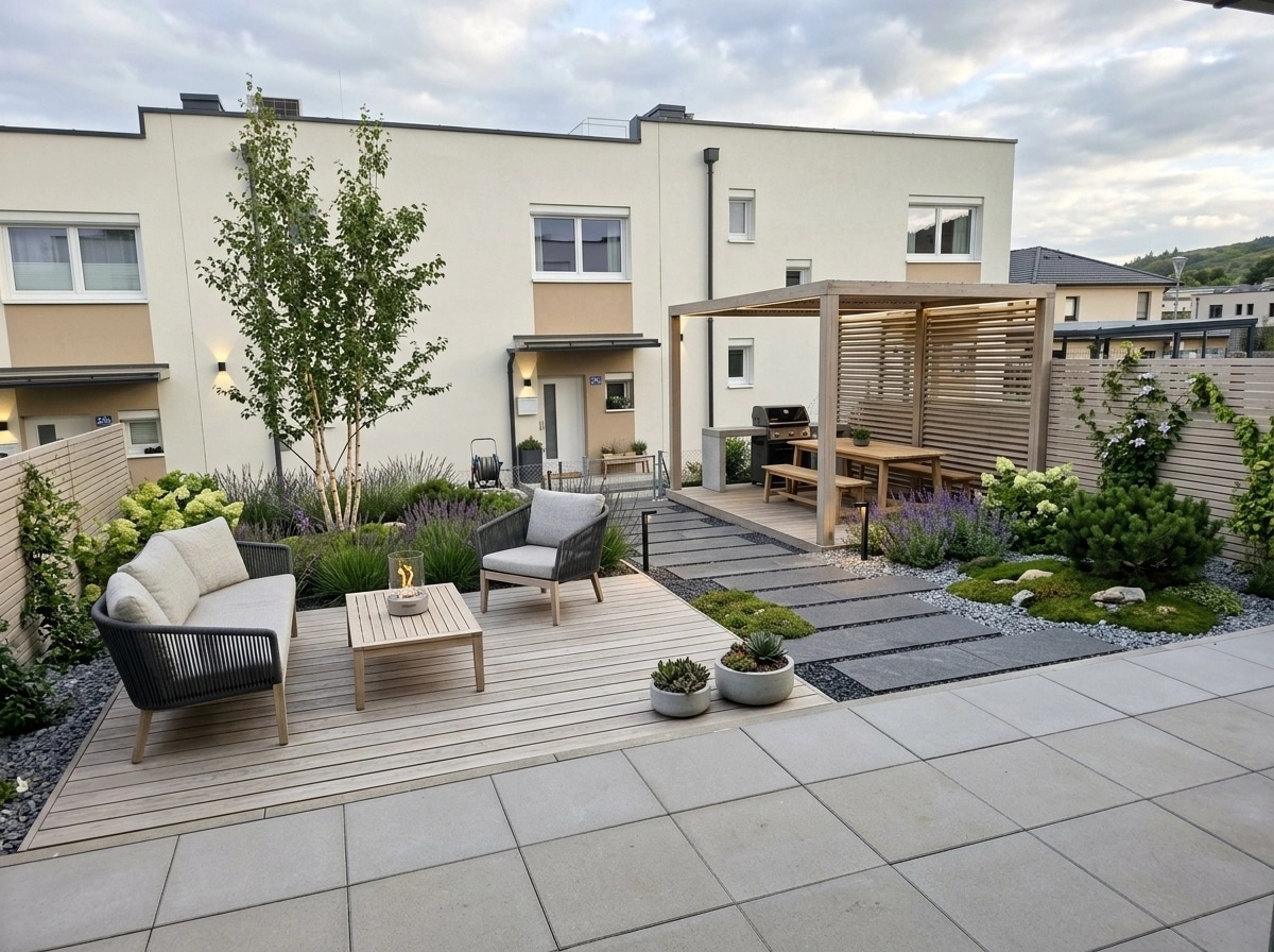 Landscape design in Scandinavian Garden style — Yard by GenRoom AI