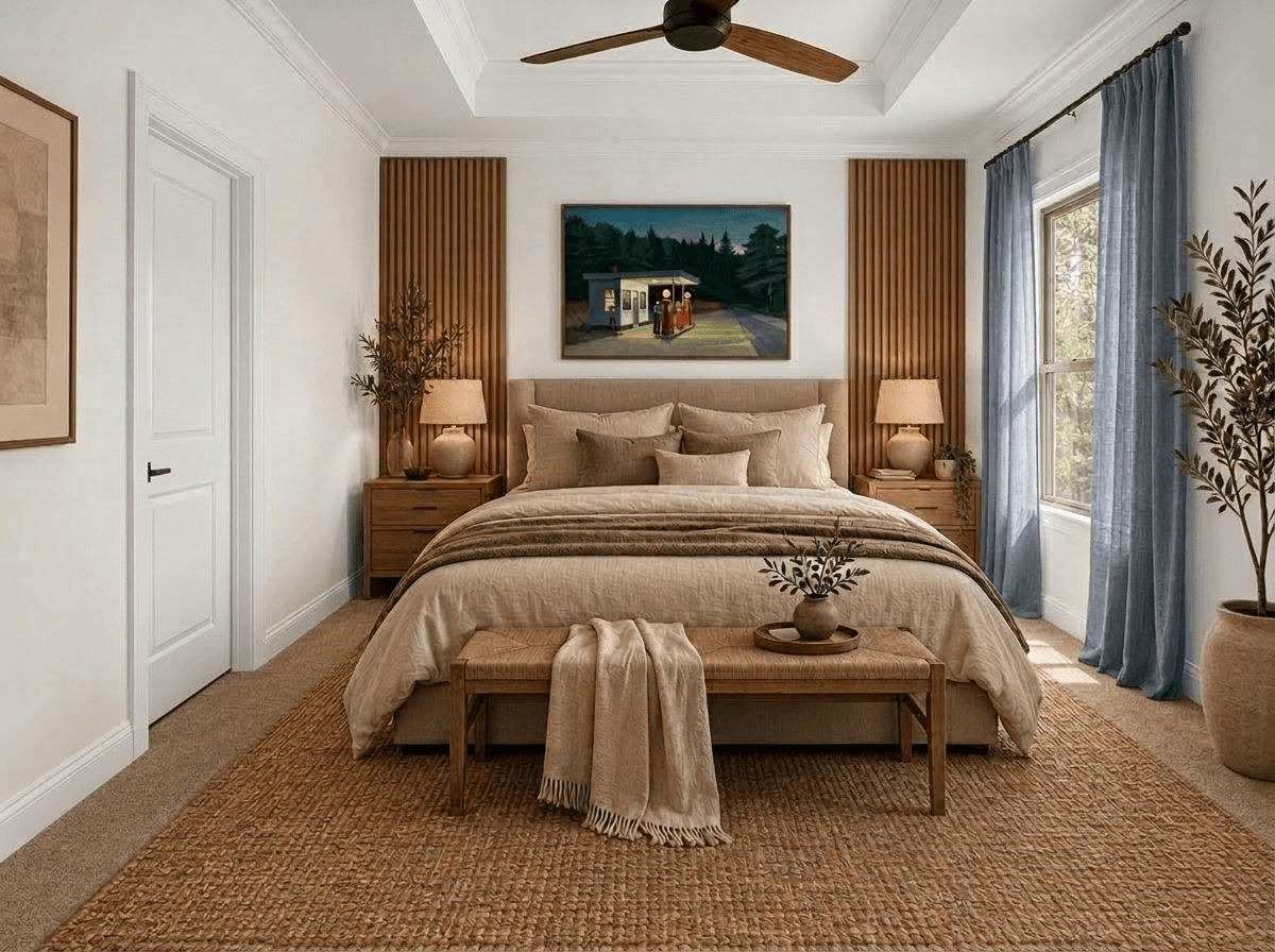 Japandi Bedroom design — interior photo by GenRoom AI