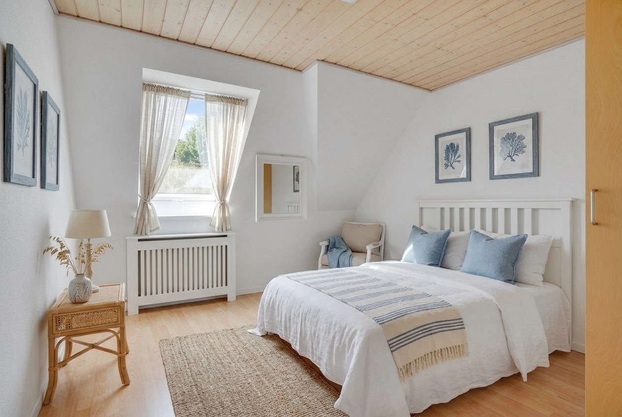 Interior design in Coastal / Hamptons style — Bedroom by GenRoom AI