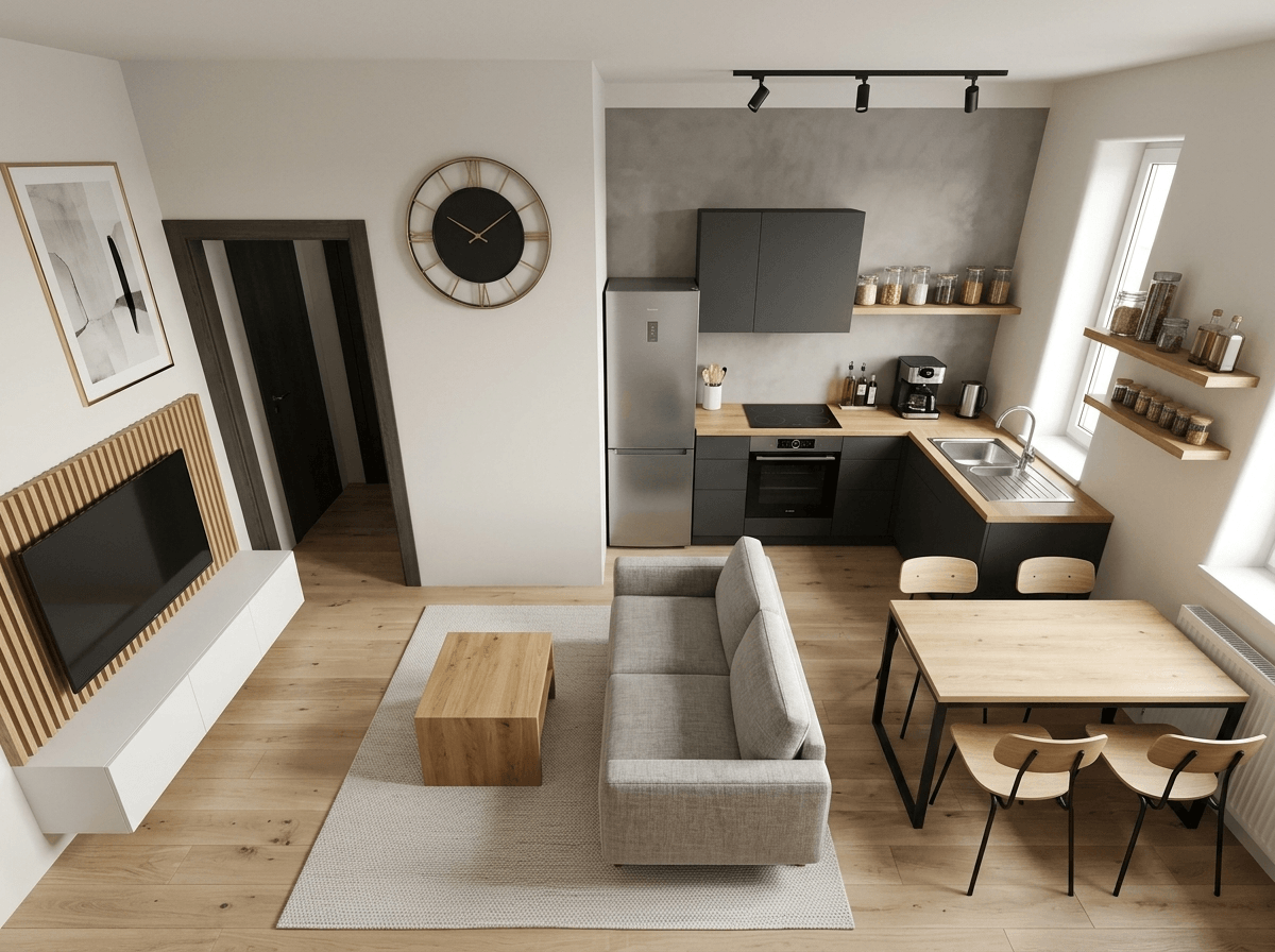 Kitchen interior in Contemporary style — photo by GenRoom AI