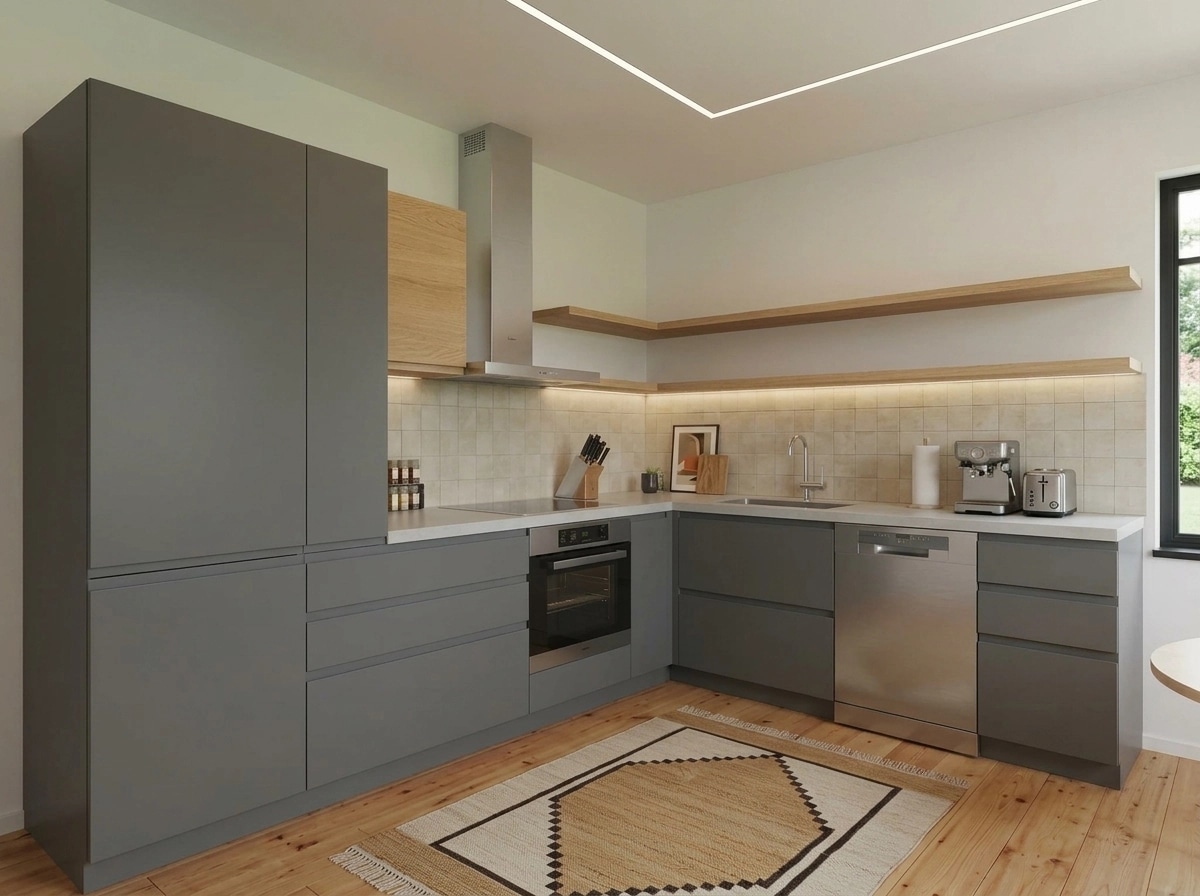 Kitchen interior in Bauhaus style — photo by GenRoom AI