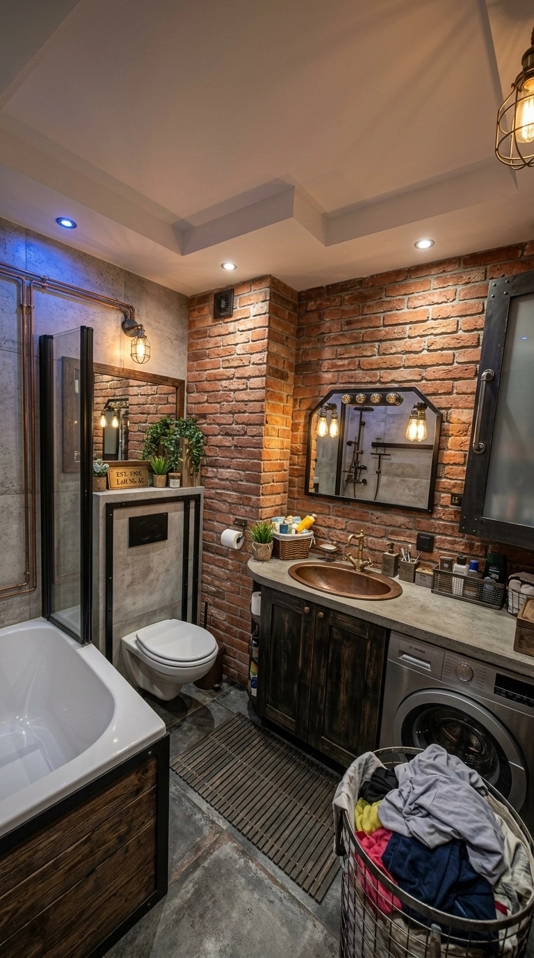 Interior design in Loft / Industrial style — Bathroom by GenRoom AI