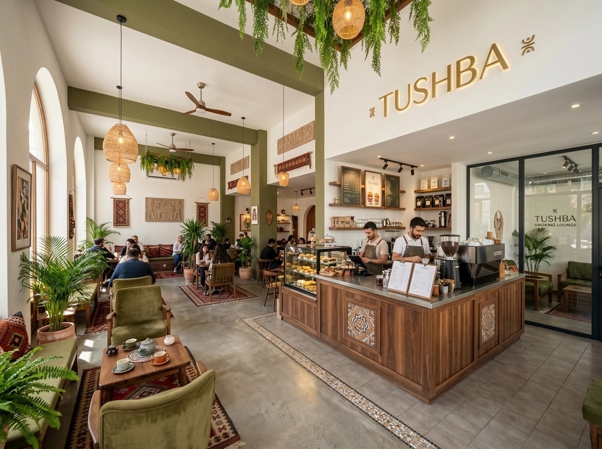 Interior design in Bohemian style — coffee_shop by GenRoom AI