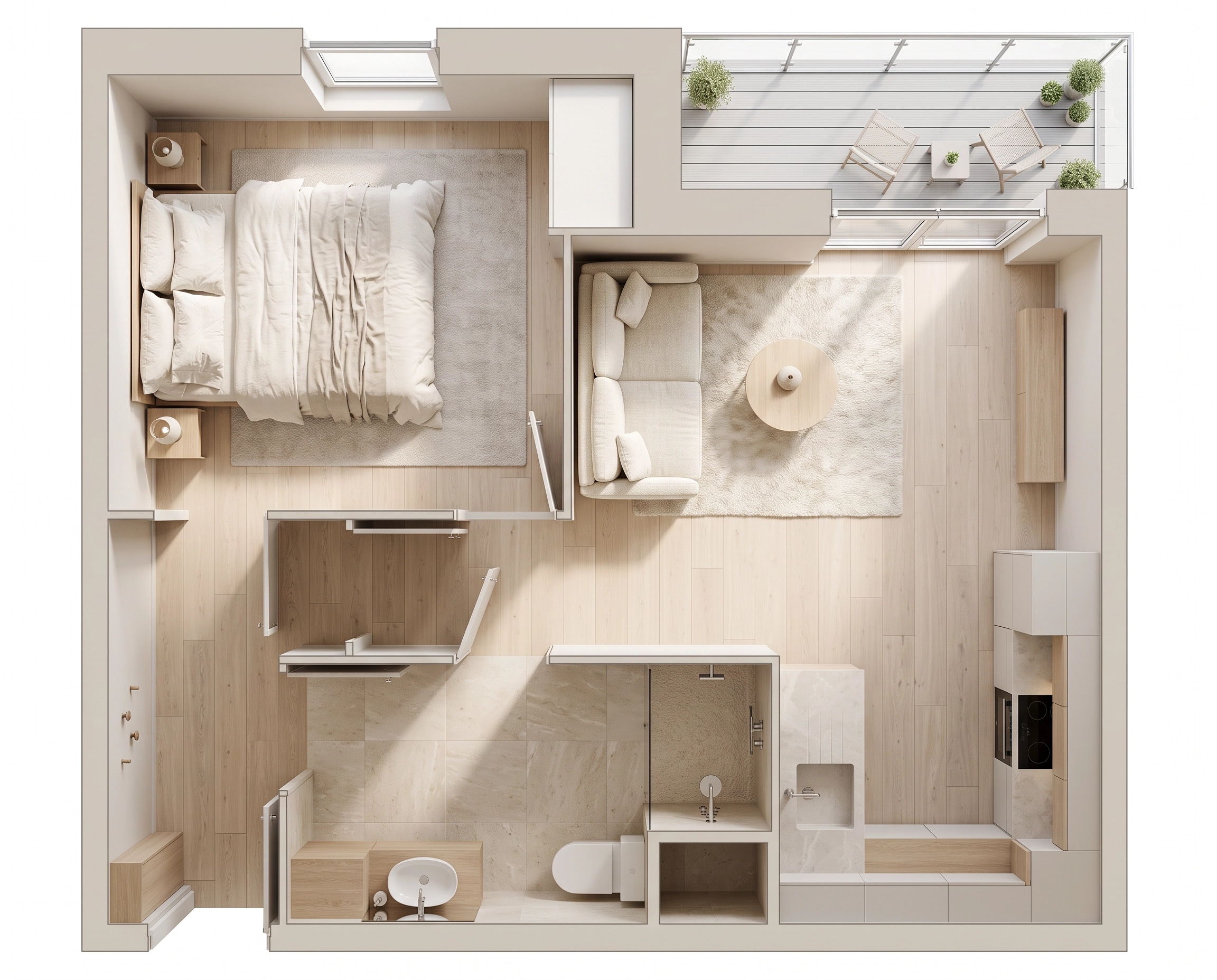 Interior design in Minimalism style — Living Room by GenRoom AI