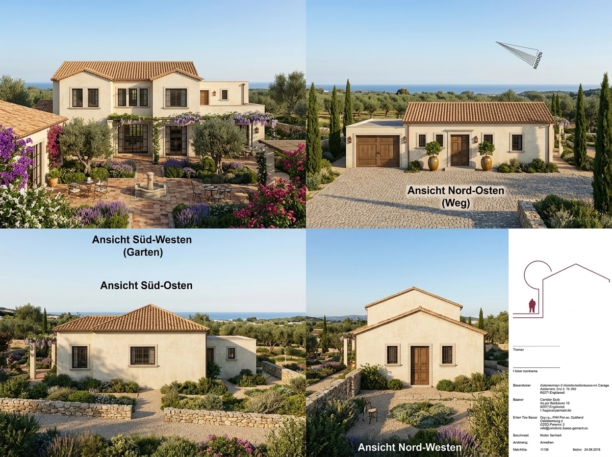 Facade design in Mediterranean Facade style — photo by GenRoom AI