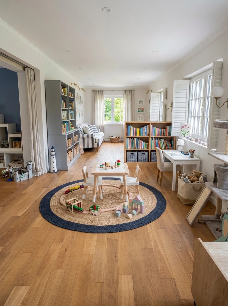 Interior design in Coastal / Hamptons style — Kids Room by GenRoom AI