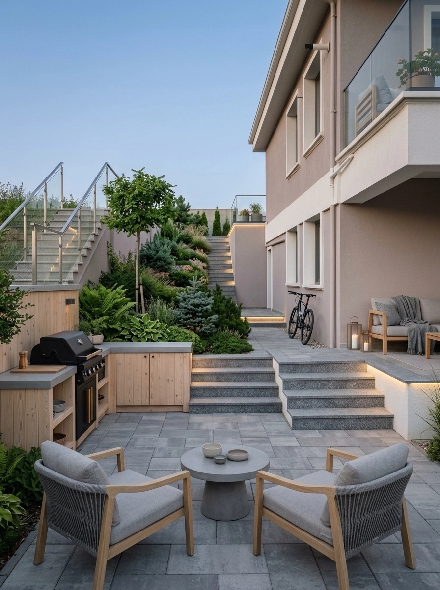 Landscape design in Scandinavian Garden style — Yard by GenRoom AI
