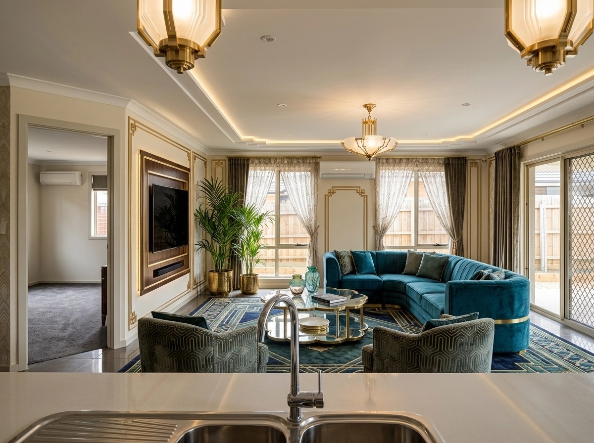 Art Deco Living Room design — interior photo by GenRoom AI