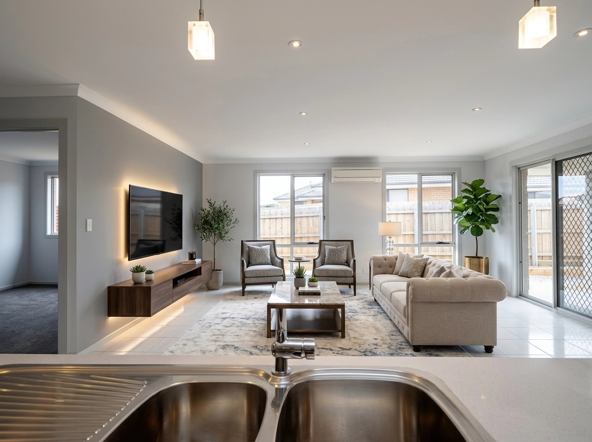 Transitional Living Room design — interior photo by GenRoom AI