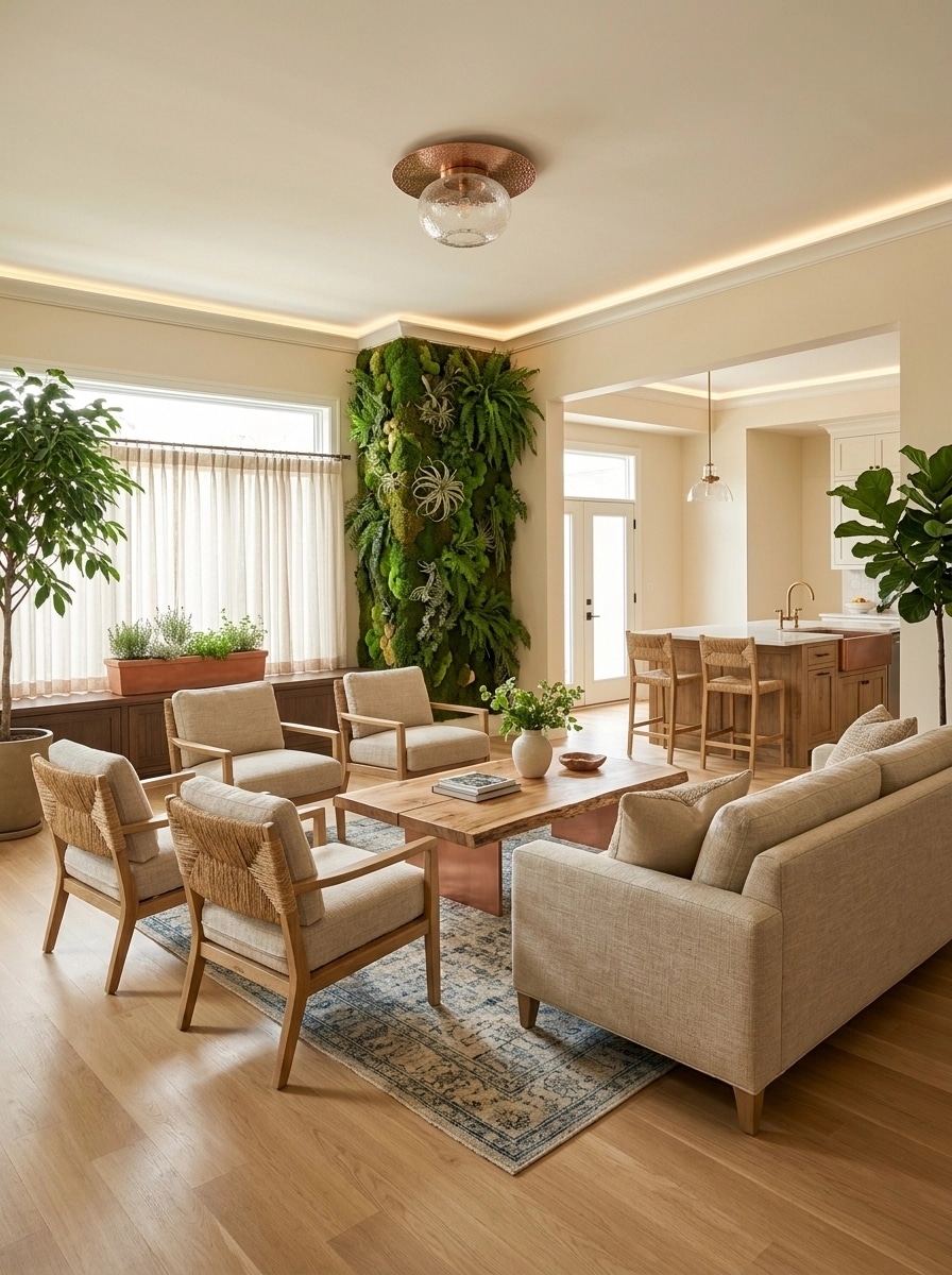 Interior design in Biophilic style — Living Room by GenRoom AI