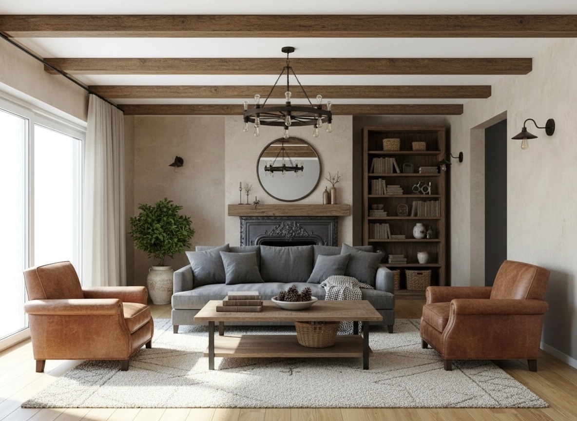 Design de interiores em estilo Rustic — Sala de Estar por GenRoom AI