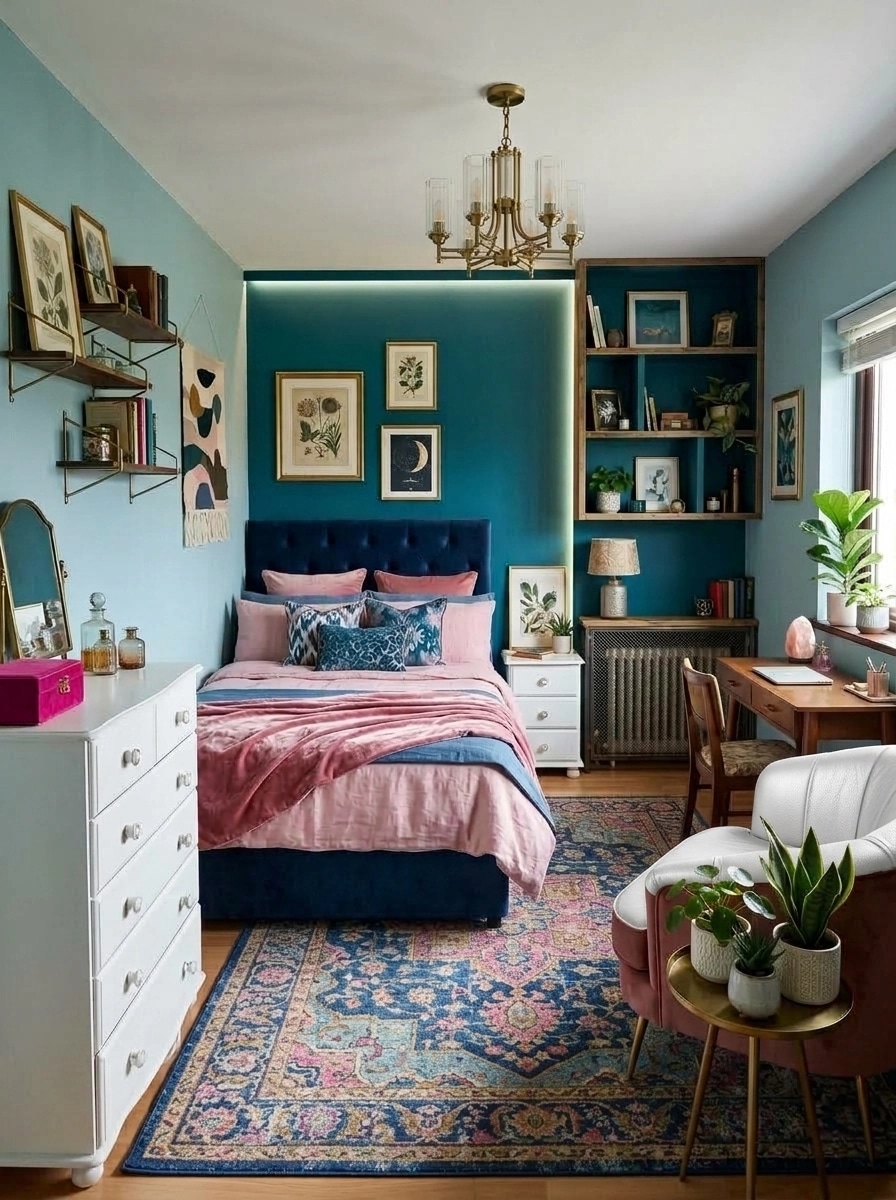 Design d'interni in stile Eclectic — Camera da letto di GenRoom AI