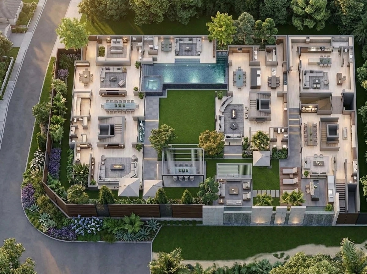 Landscape design in Contemporary Yard style — Yard by GenRoom AI