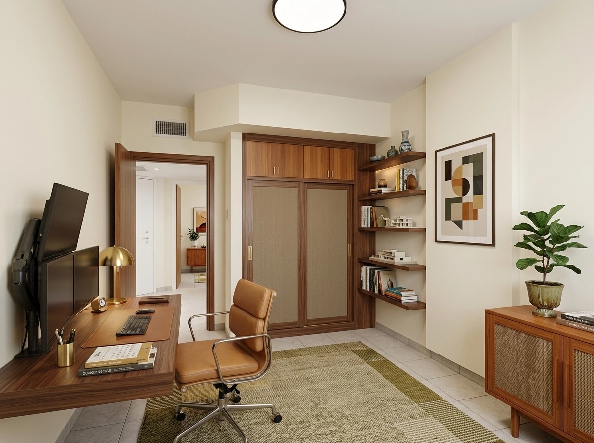 Design d'intérieur en style Mid-Century Modern — home_office par GenRoom AI