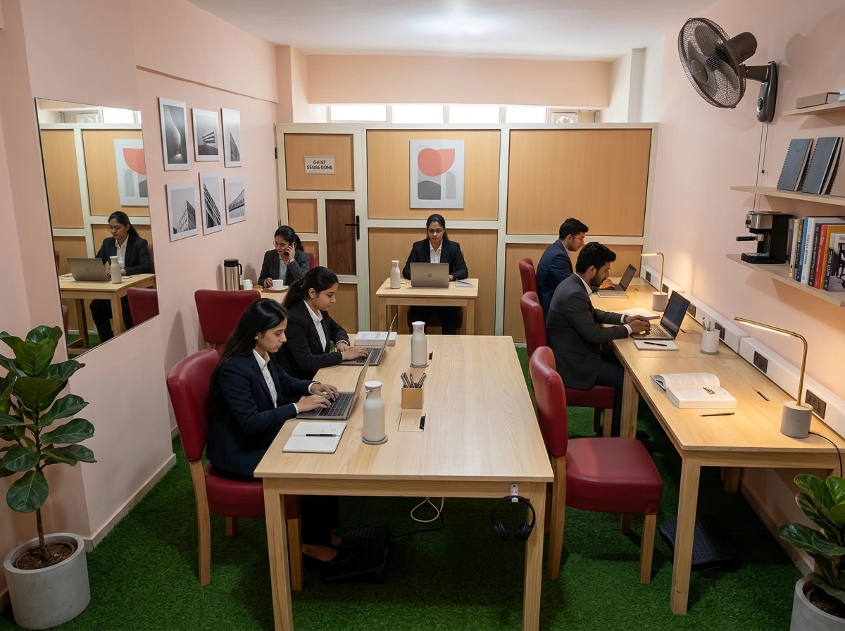 Interior design in Minimalism style — coworking by GenRoom AI
