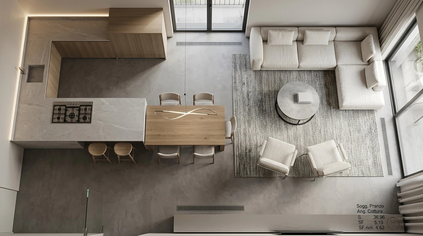 Minimalism Living Room design — interior photo by GenRoom AI