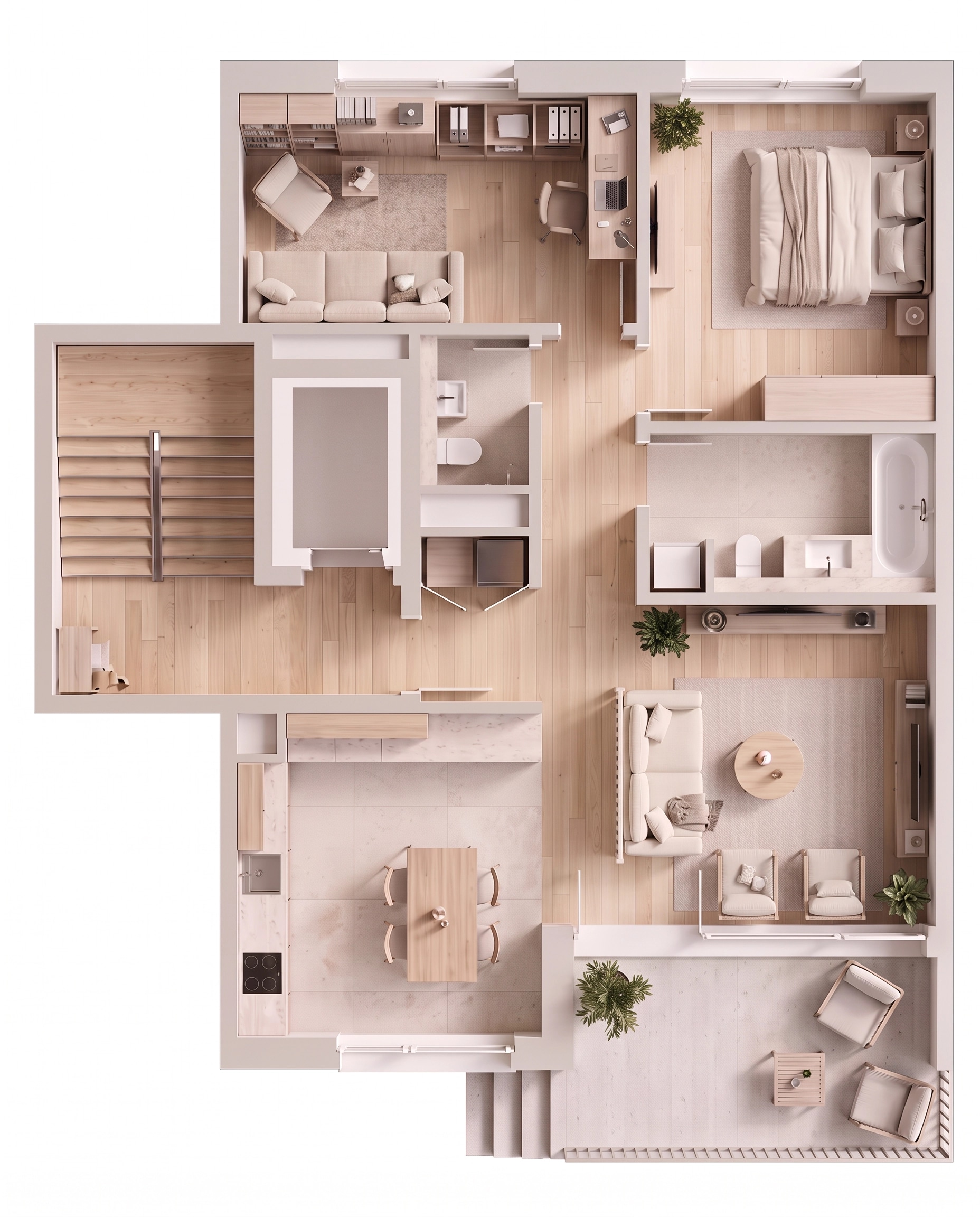 Interior design in Minimalism style — Living Room by GenRoom AI