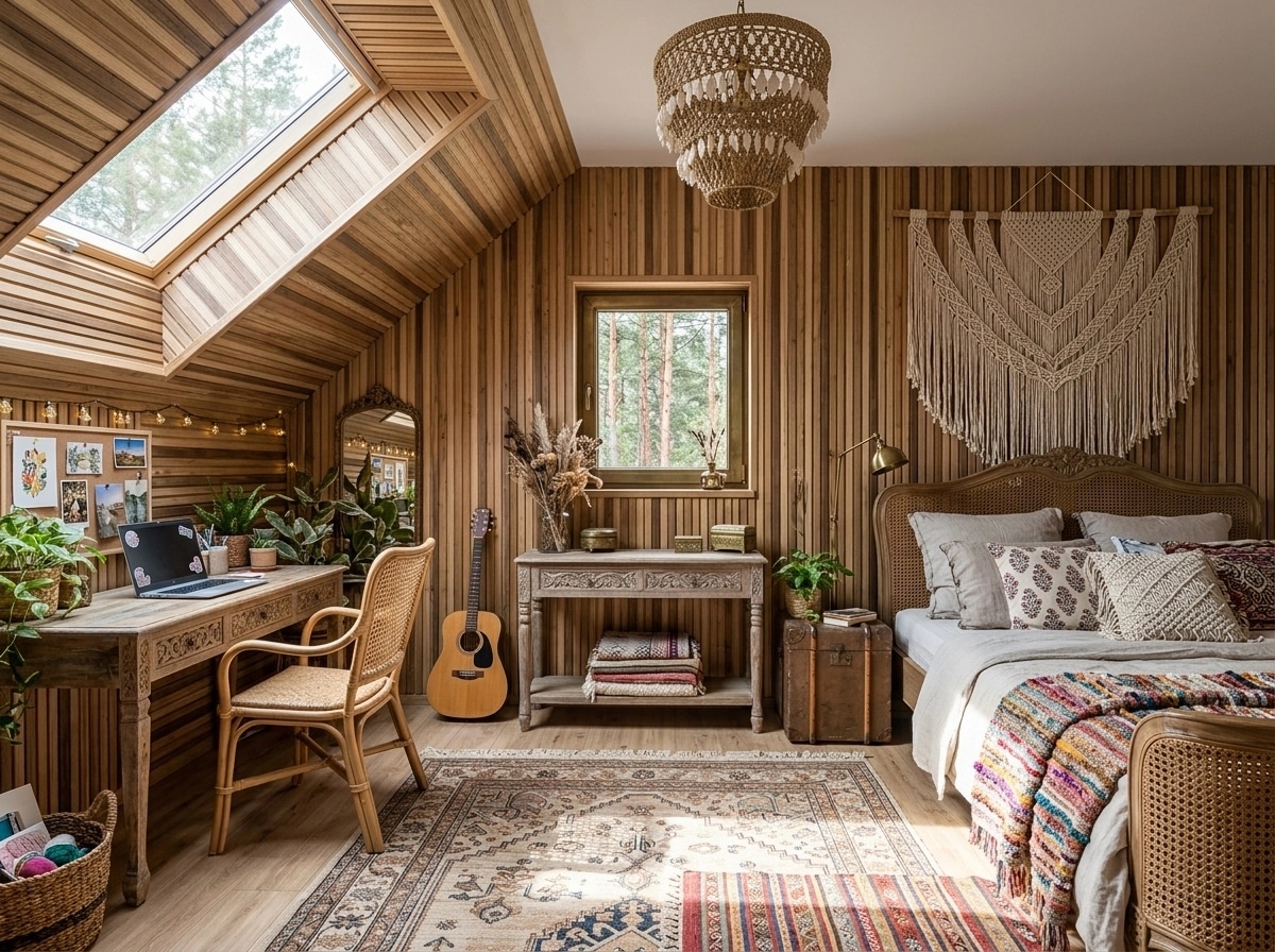 Interior design in Bohemian style — Bedroom by GenRoom AI