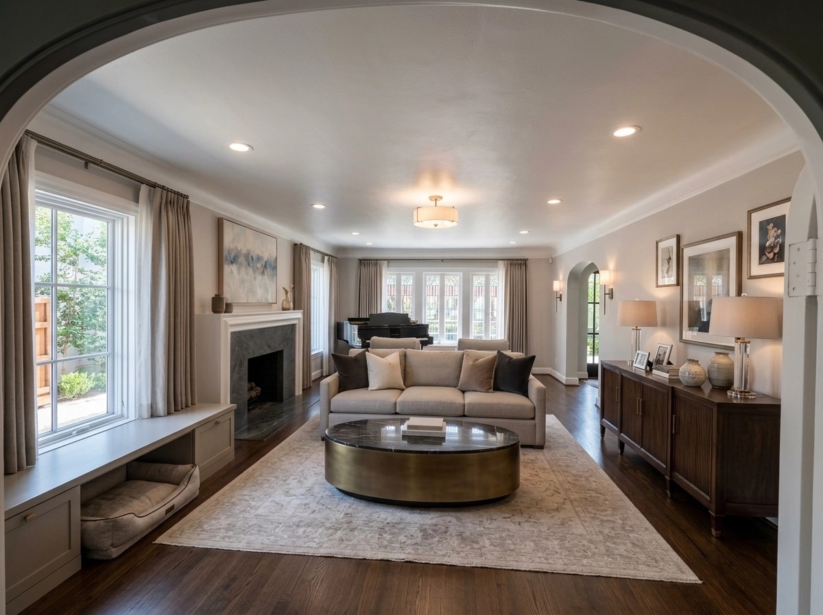 Transitional Living Room design — interior photo by GenRoom AI