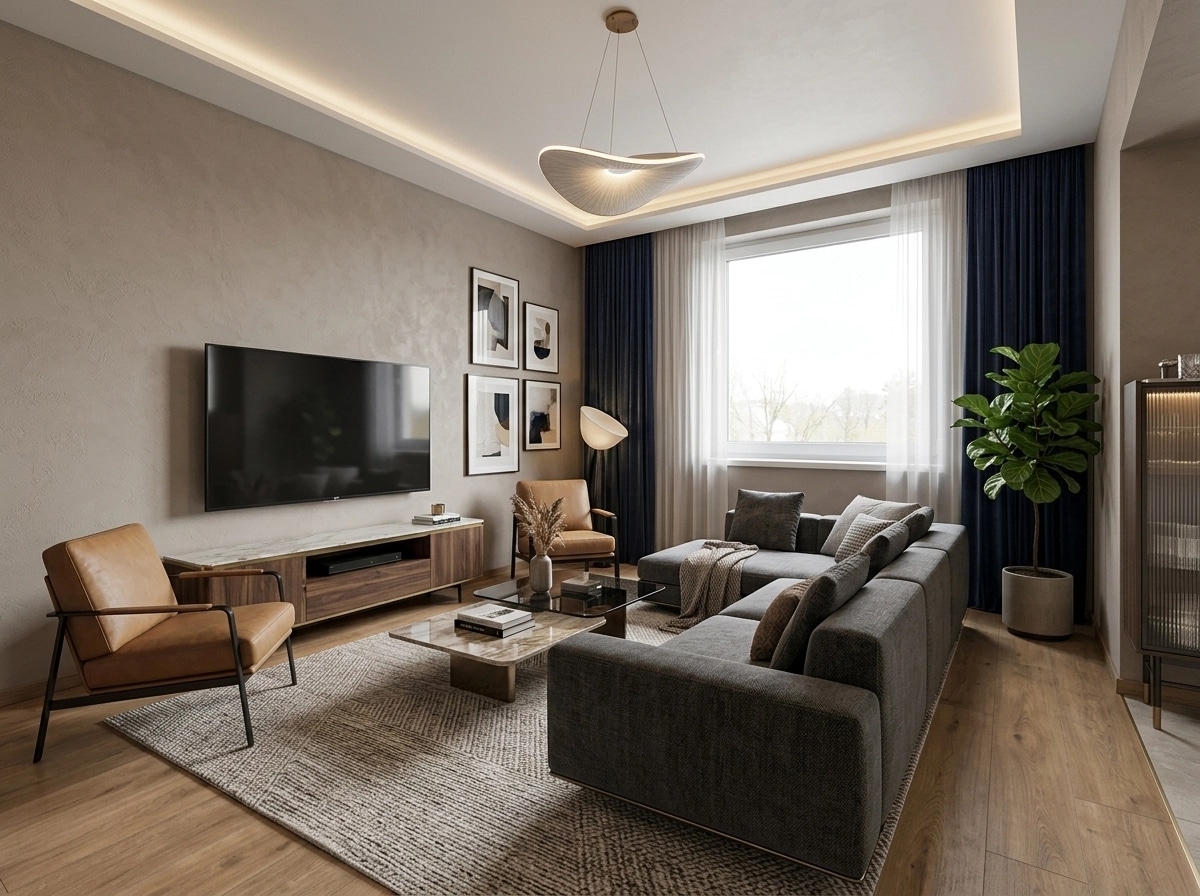 Interior design in Contemporary style — Living Room by GenRoom AI