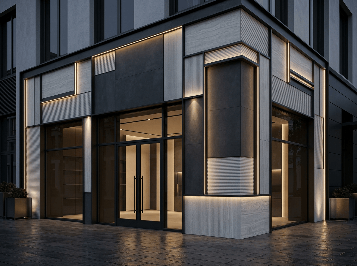 Facade design in Blacktec Facade style — Facade by GenRoom AI