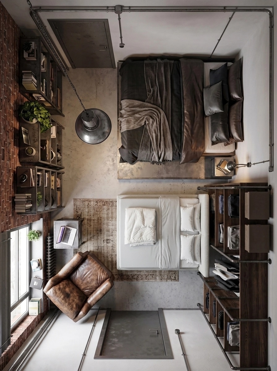 Interior design in Loft / Industrial style — Living Room by GenRoom AI