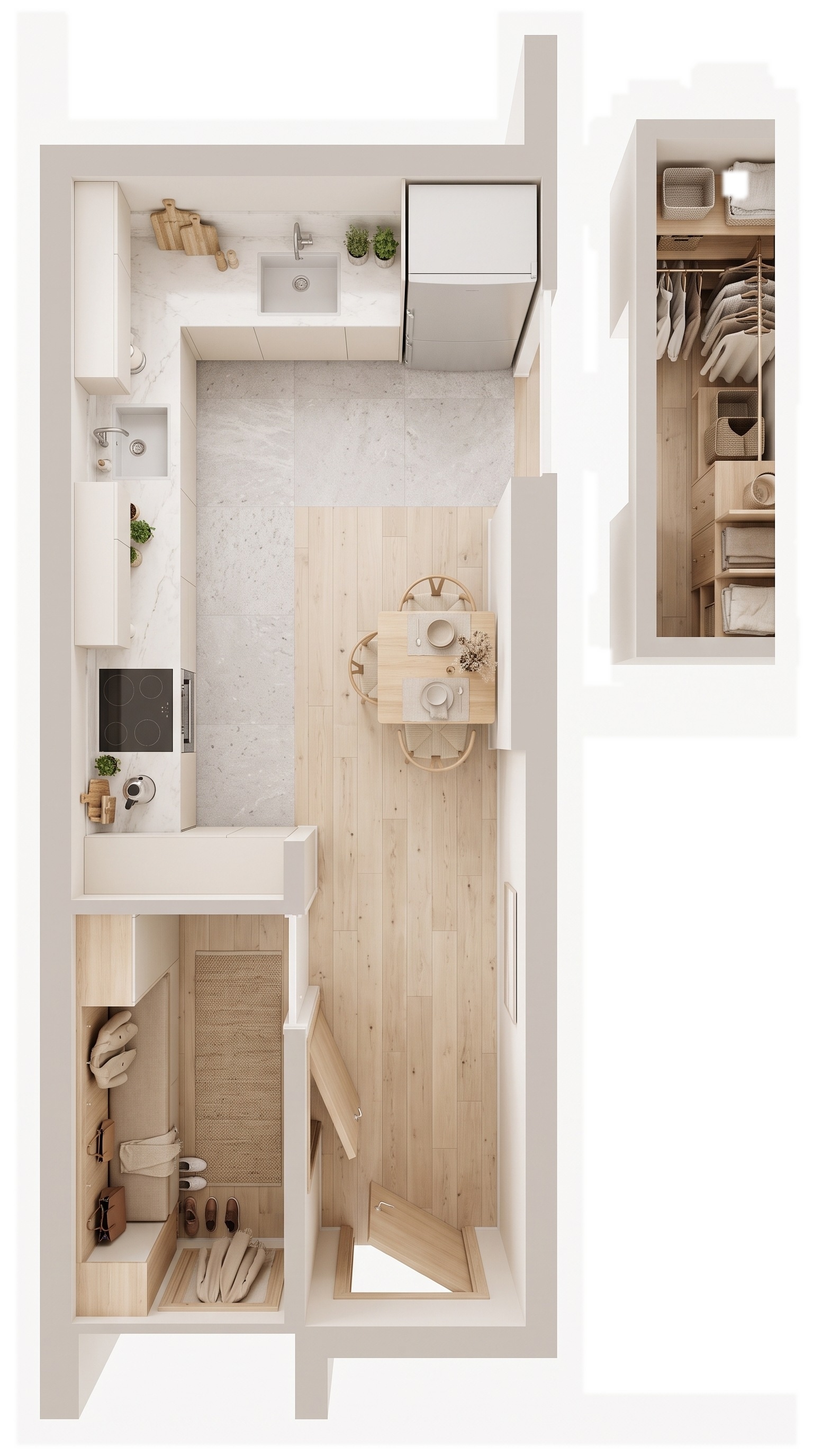 İç mekân tasarımı Scandinavian stili — Oturma Odası GenRoom AI