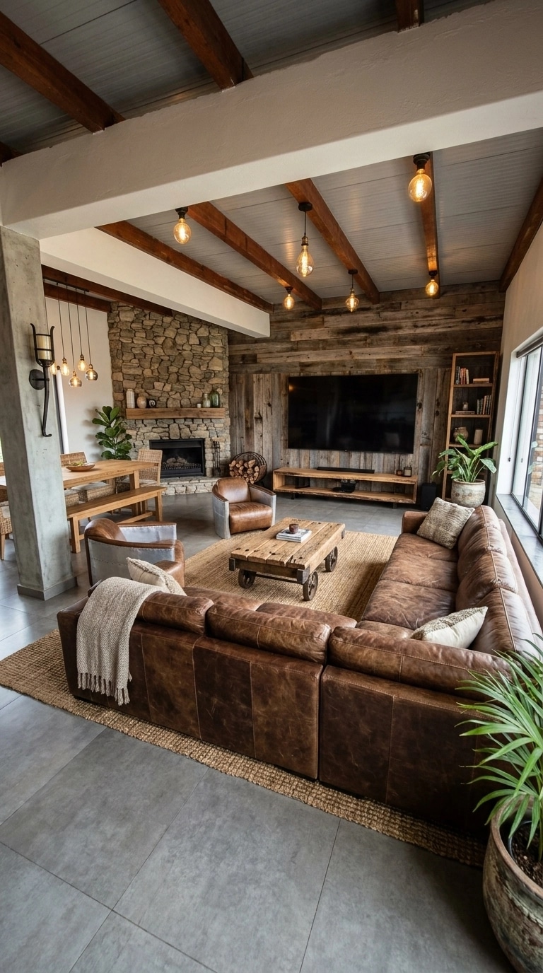 Interior design in Rustic style — Living Room by GenRoom AI