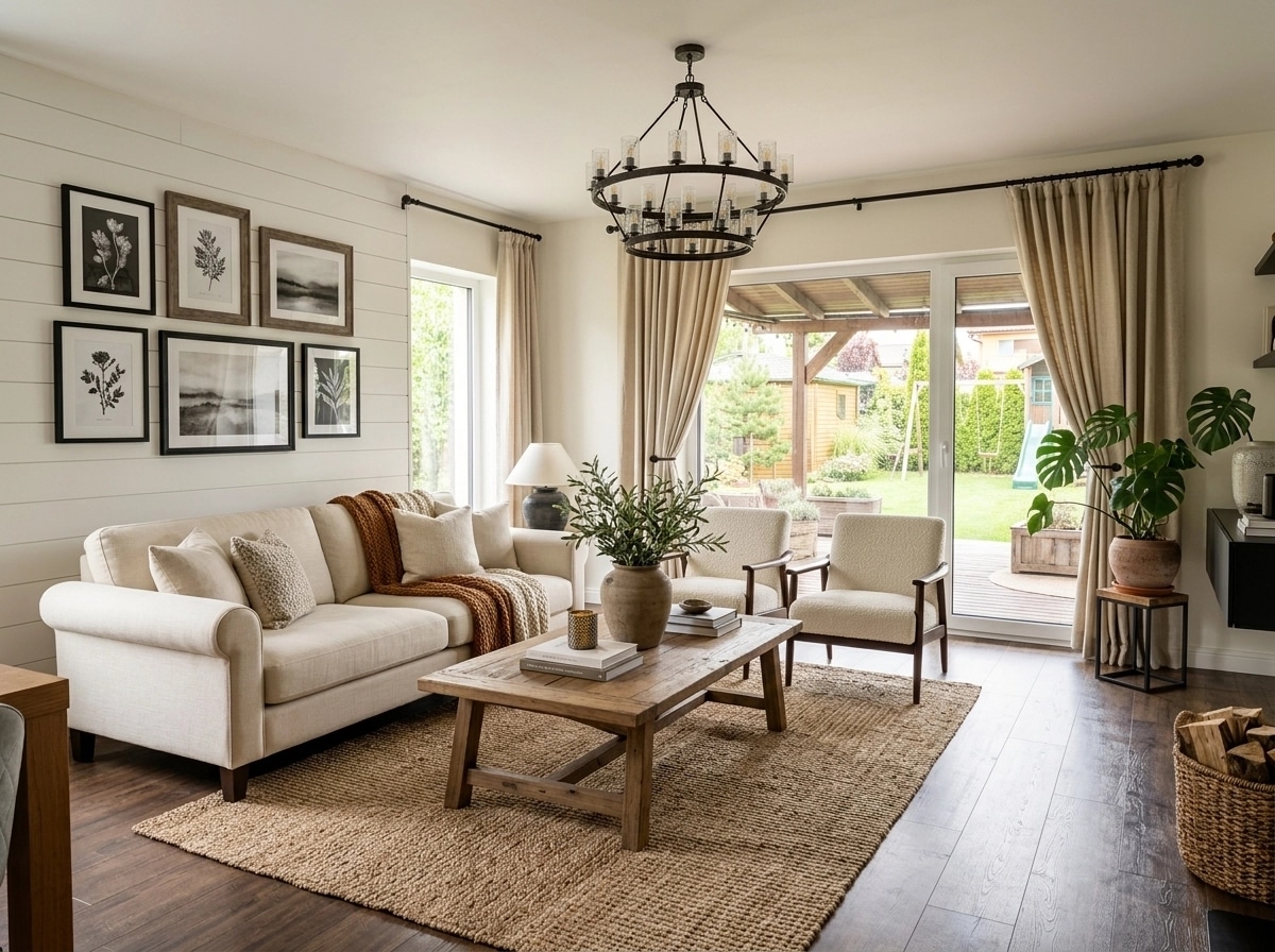 Modern Farmhouse Living Room design — interior photo by GenRoom AI