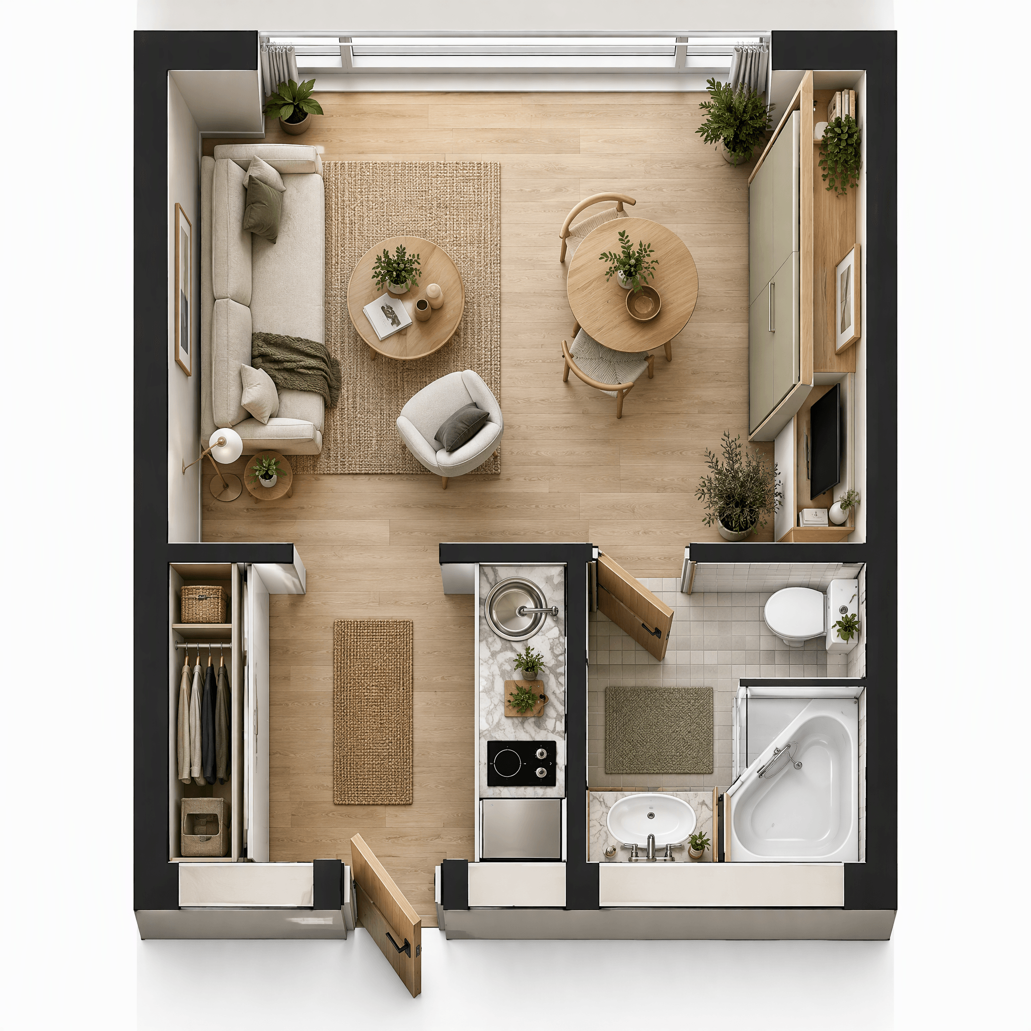 Interior design in Scandinavian style — Living Room by GenRoom AI