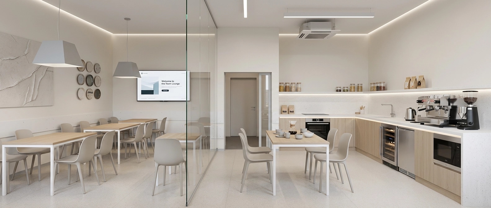Interior design in Minimalism style — cafe by GenRoom AI