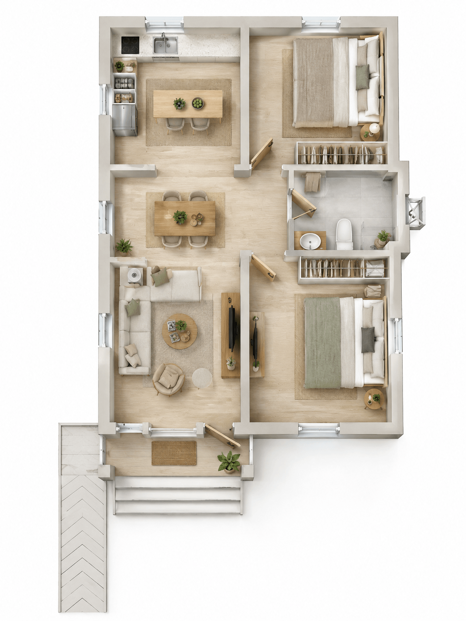 Interior design in Scandinavian style — Living Room by GenRoom AI