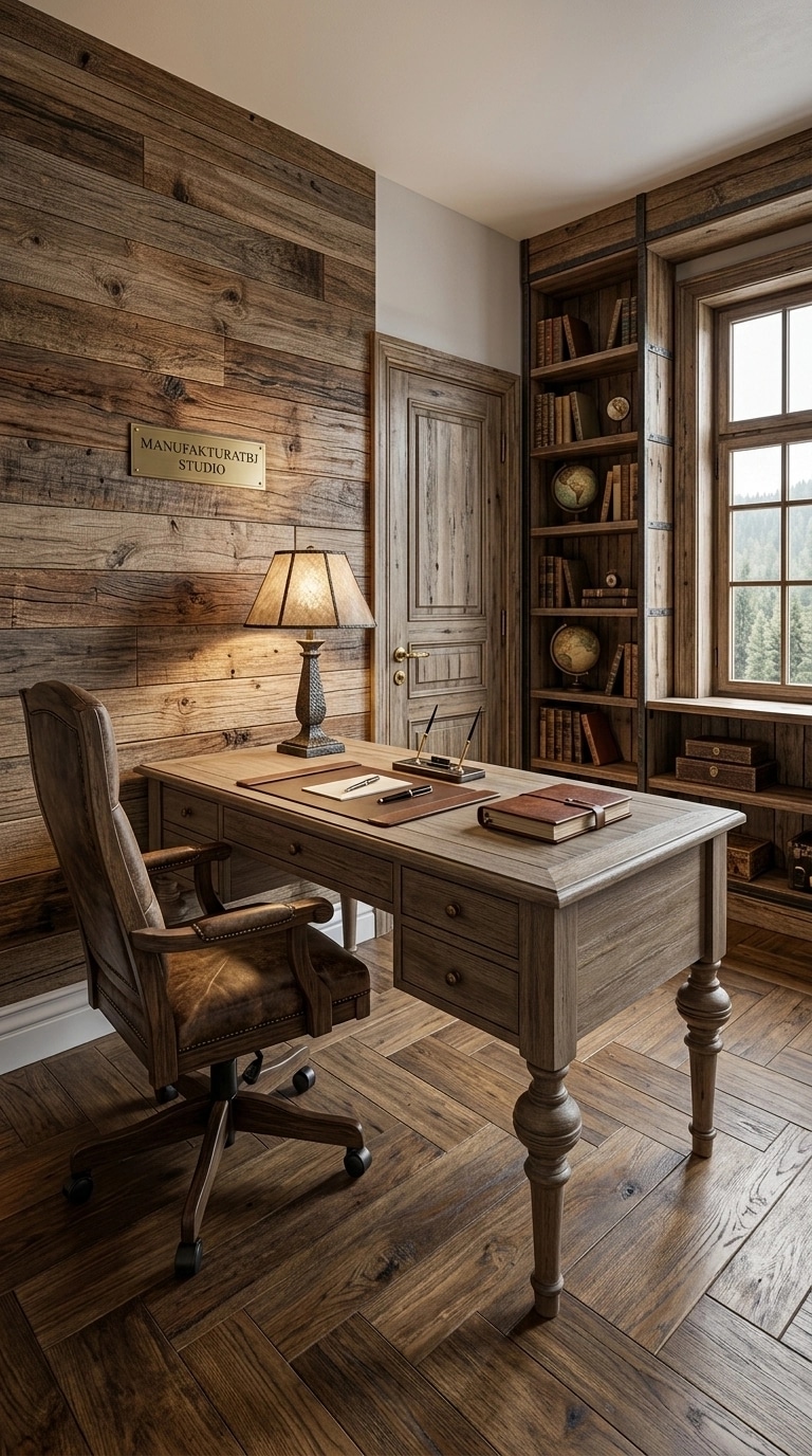 Office interior in Rustic style — photo by GenRoom AI