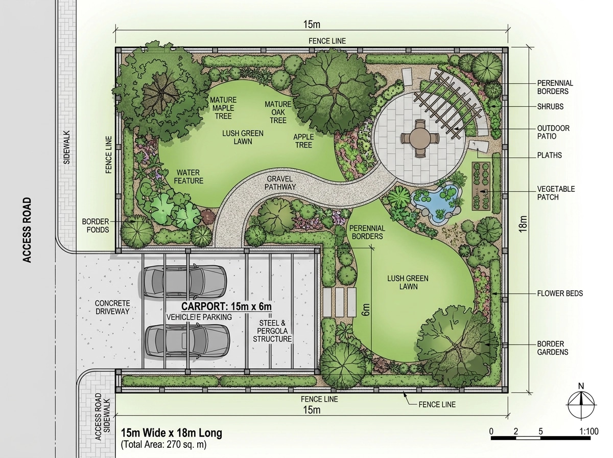 Yard design in no_style style — photo by GenRoom AI