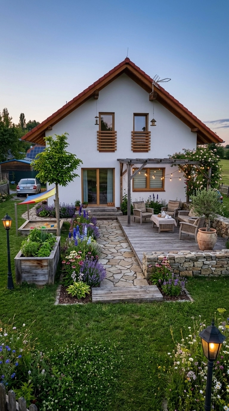 Country Rustic Garden Yard design — yard photo by GenRoom AI