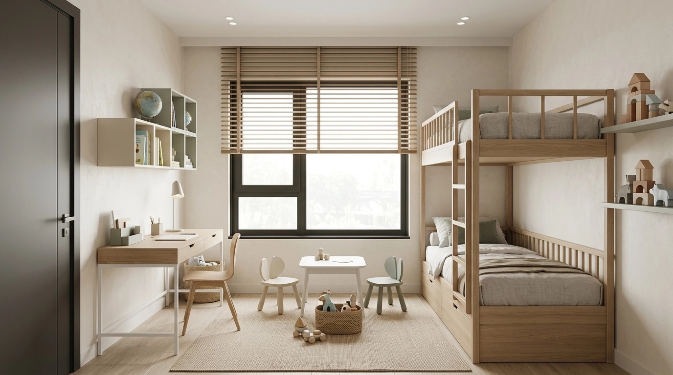 Minimalism Quarto Infantil design — interior photo by GenRoom AI
