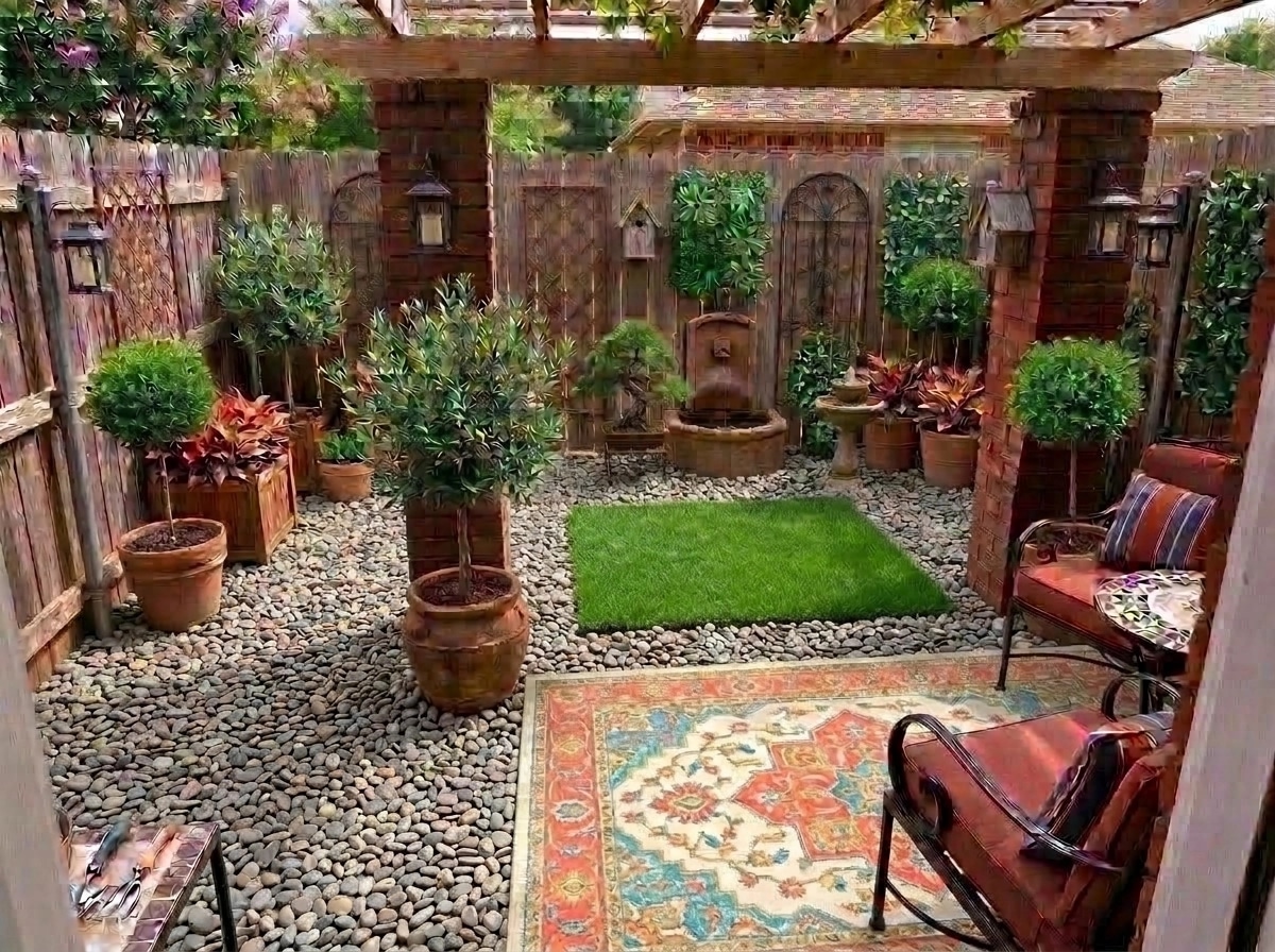 Landscape design in Mediterranean Yard style — Yard by GenRoom AI