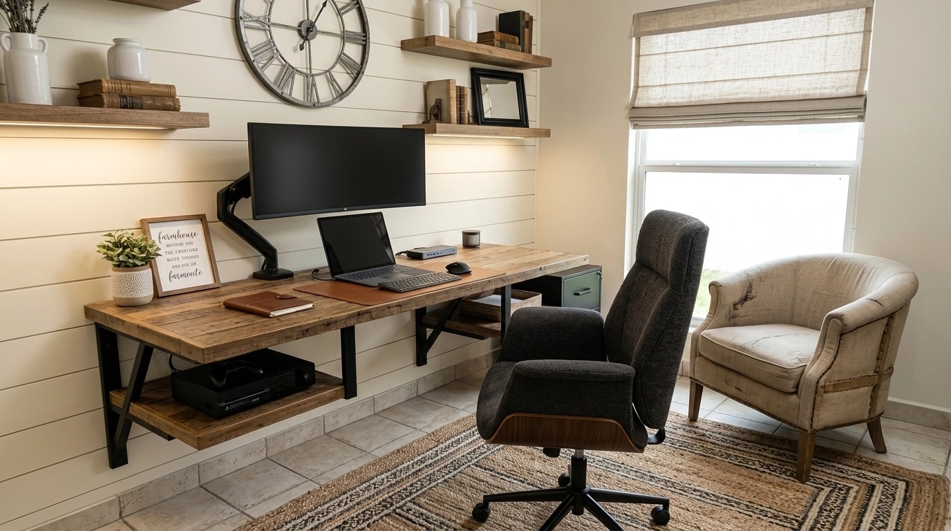 Interior design in Modern Farmhouse style — office_space by GenRoom AI
