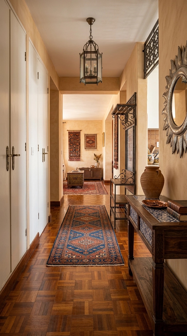 Hallway interior in Mediterranean style — photo by GenRoom AI