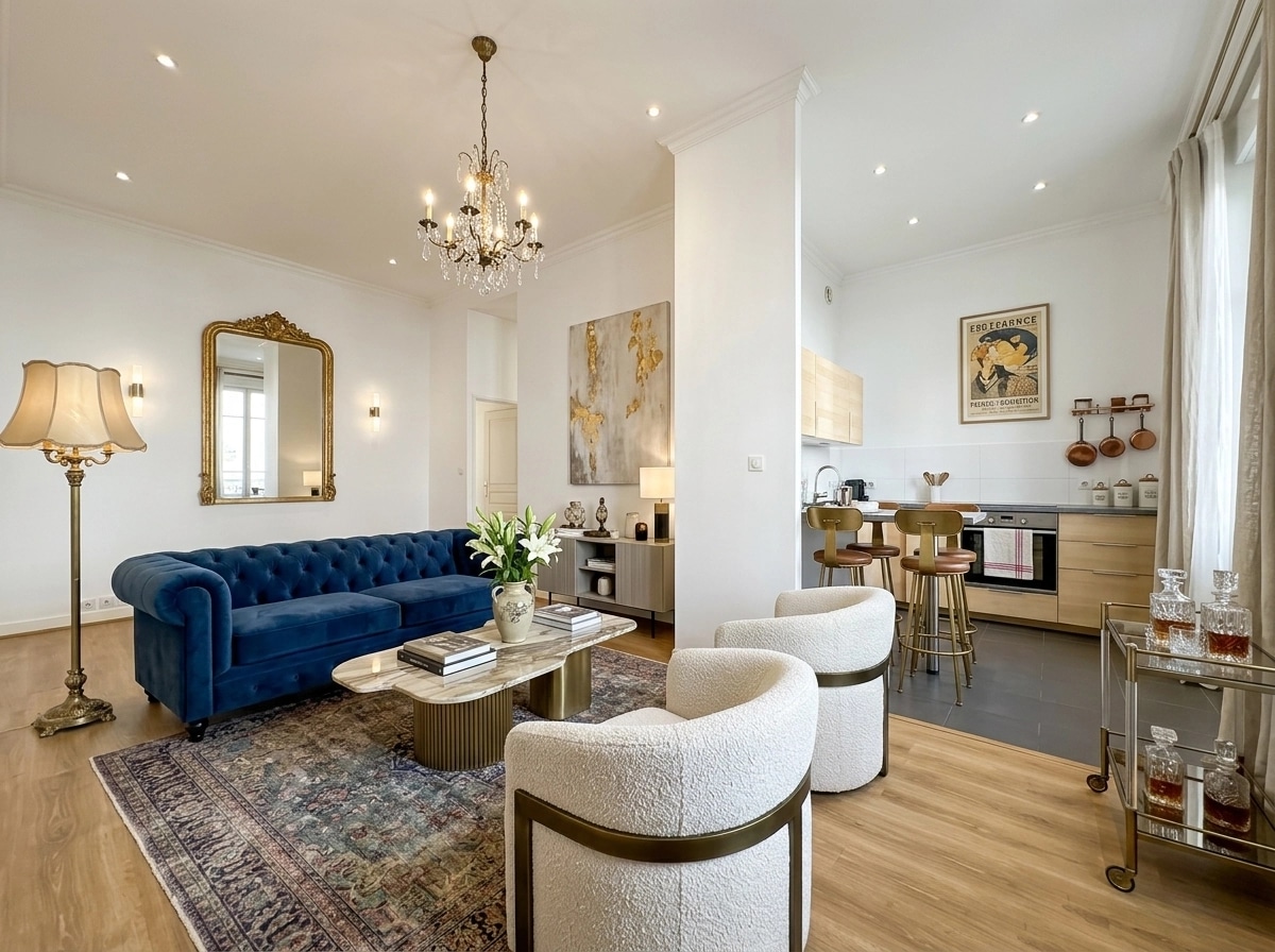 Interior design in French Parisian style — Living Room by GenRoom AI