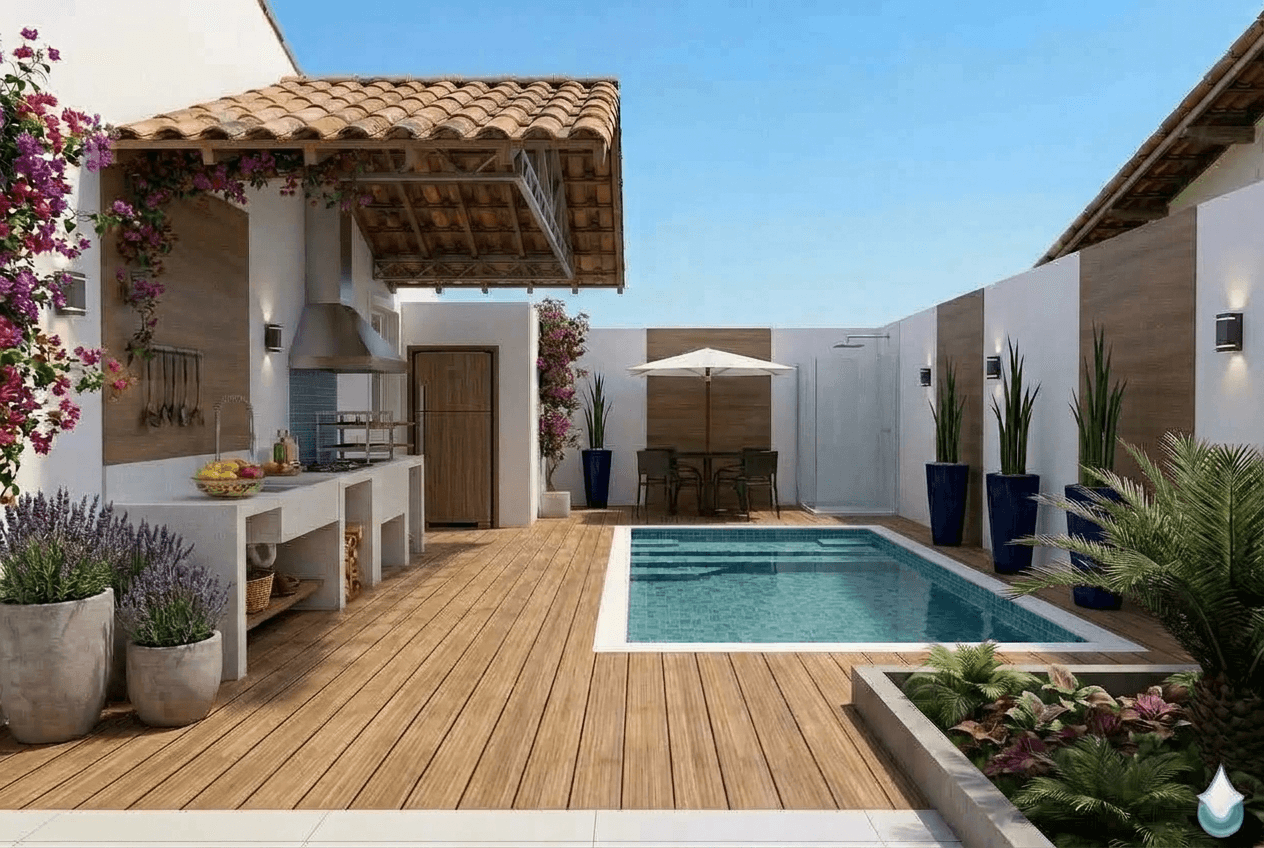 Landscape design in Mediterranean Yard style — Yard by GenRoom AI