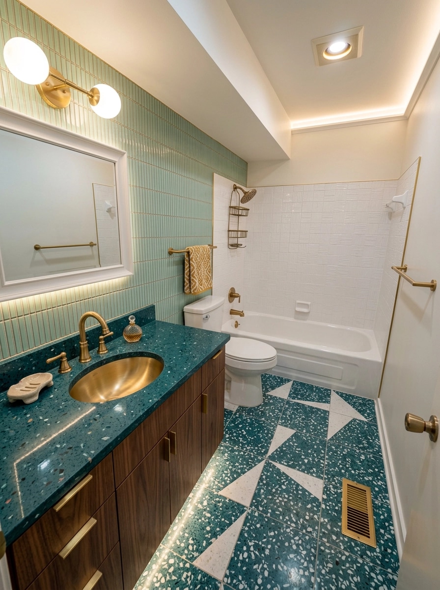 Interior design in Mid-Century Modern style — Bathroom by GenRoom AI