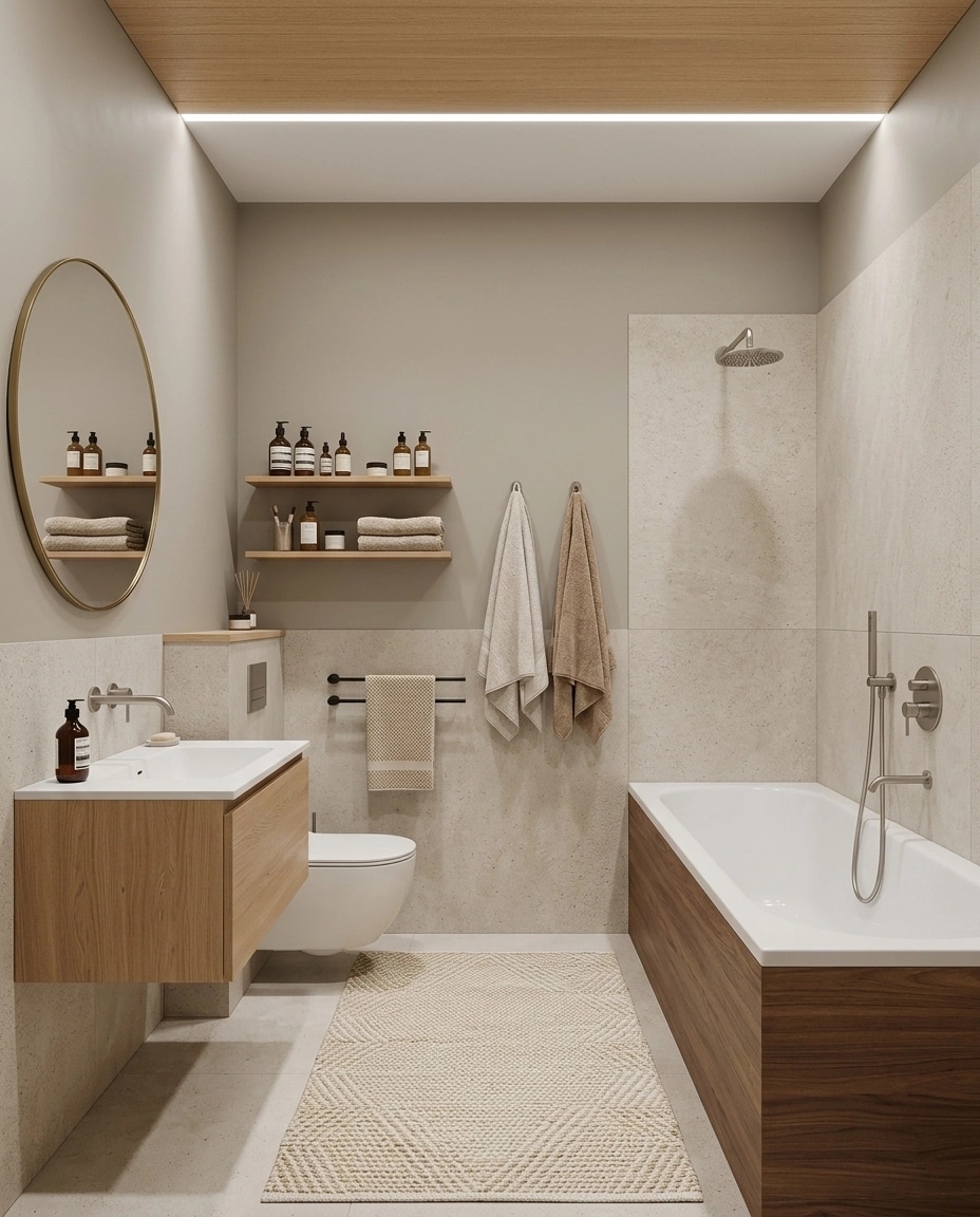 Bathroom interior in Scandinavian style — photo by GenRoom AI