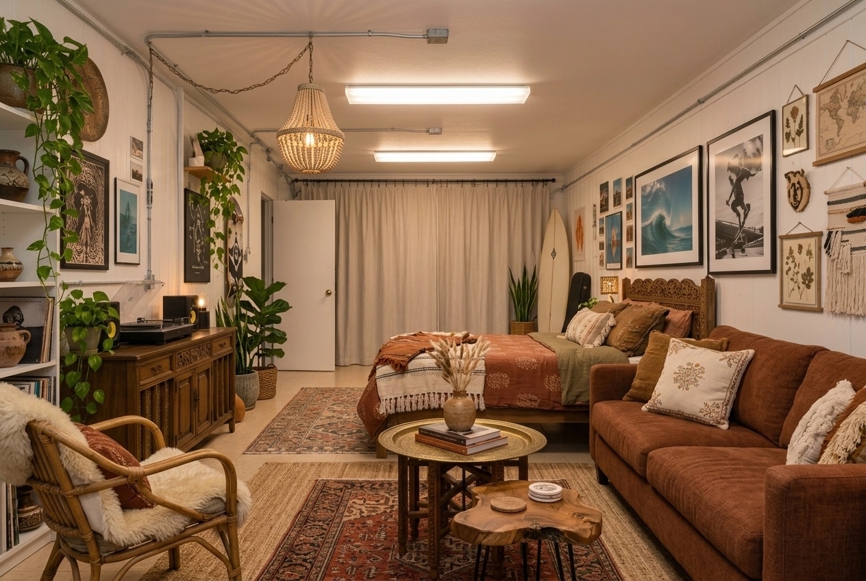 Interior design in Bohemian style — Living Room by GenRoom AI