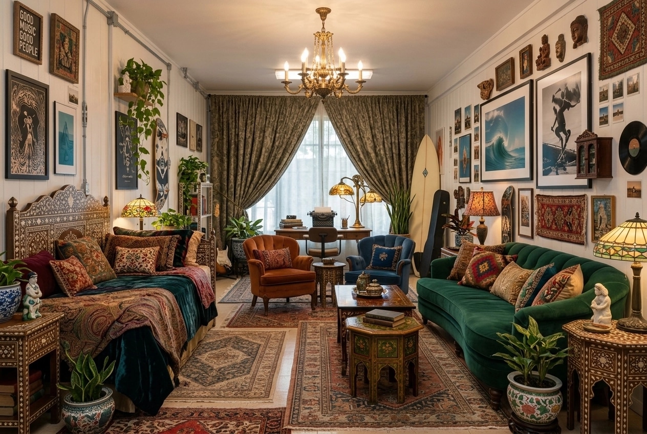 Maximalist Living Room design — interior photo by GenRoom AI