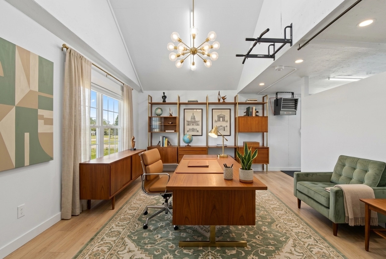 Mid-Century Modern Office design — interior photo by GenRoom AI