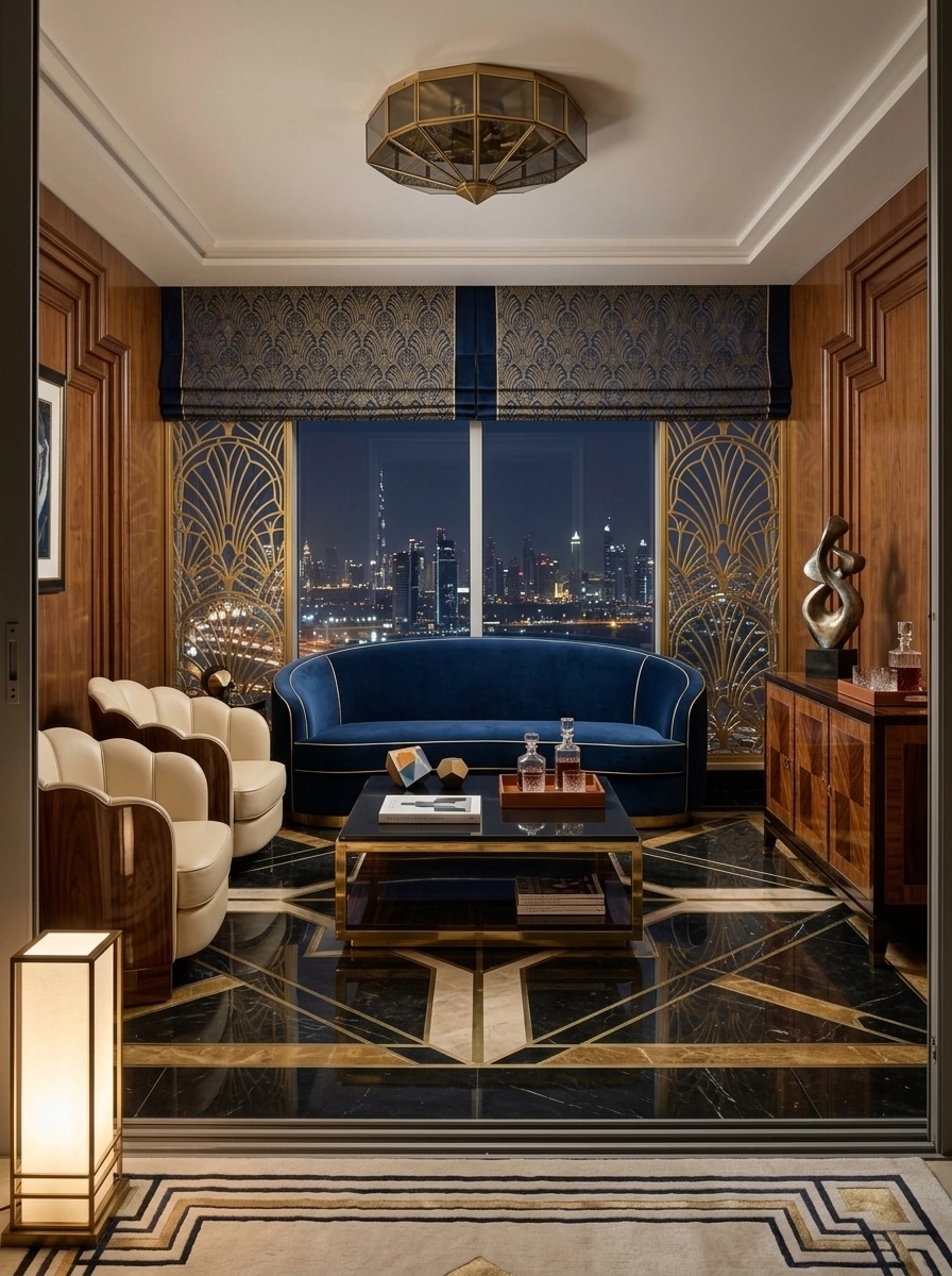 Art Deco Living Room design — interior photo by GenRoom AI