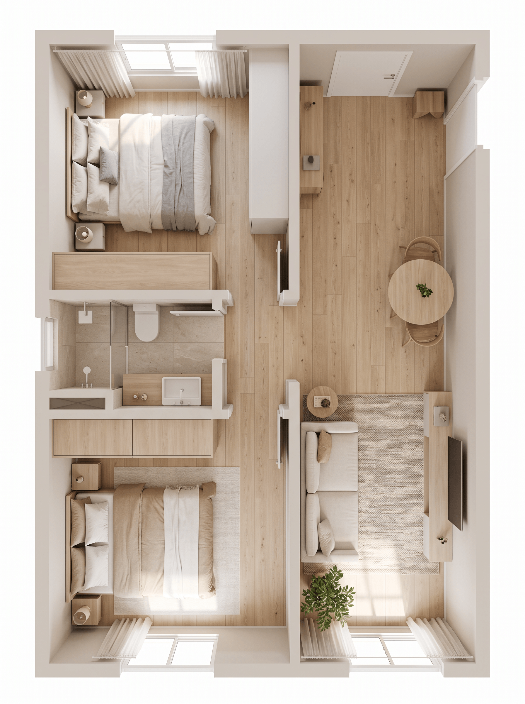 Interior design in Minimalism style — Living Room by GenRoom AI