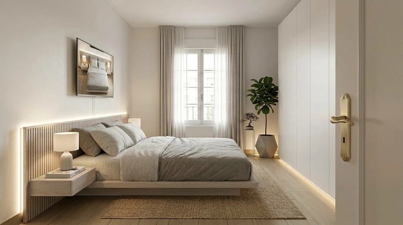 Minimalism Bedroom design — interior photo by GenRoom AI