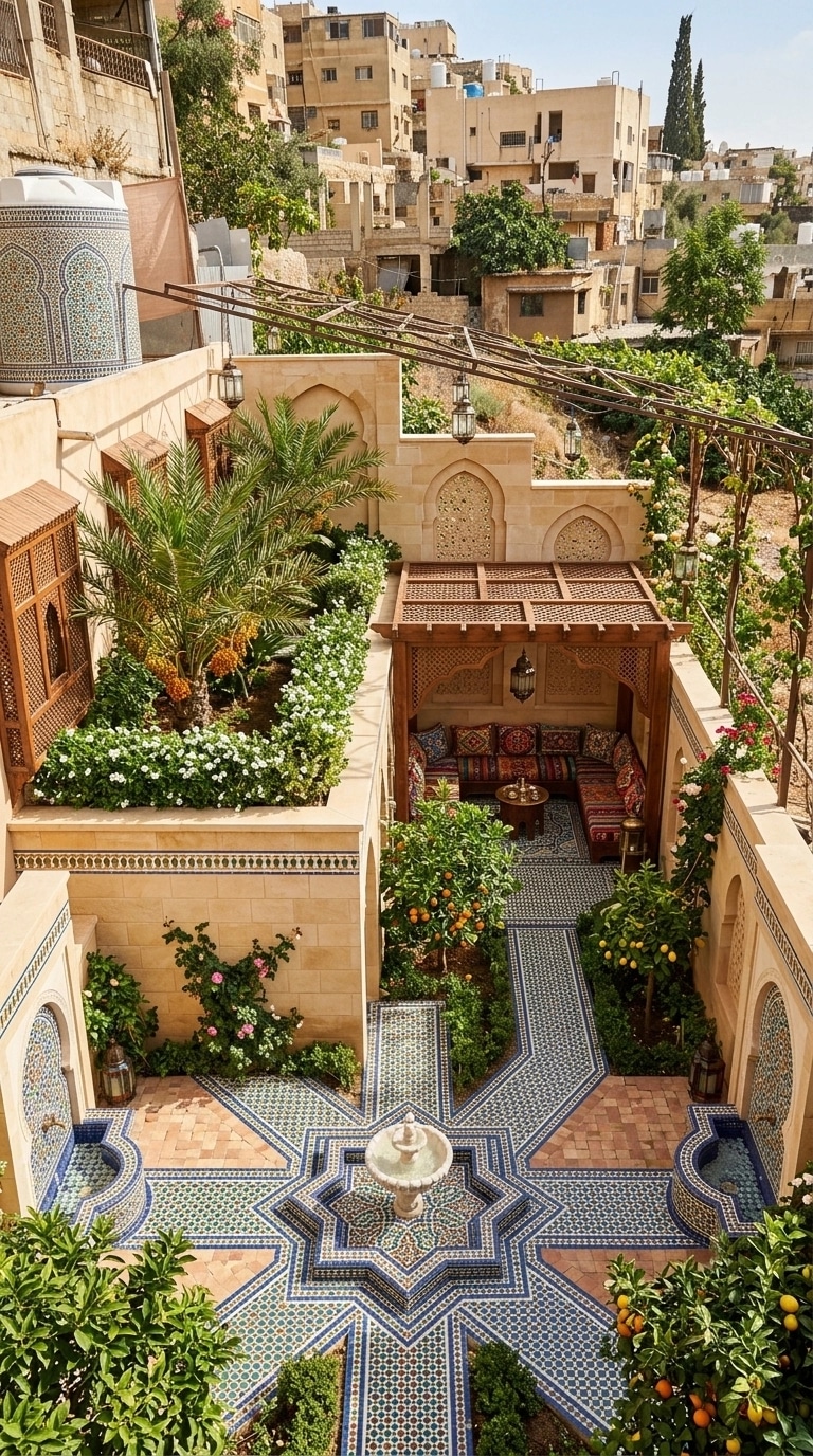 Landscape design in Arabian Courtyard style — Yard by GenRoom AI